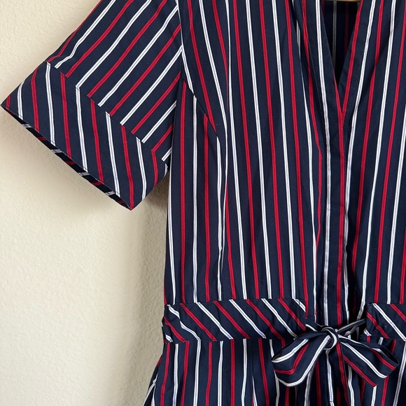 Brooks Brothers Navy and Red Stripe Fit and Flare Dress - Picture 3 of 15